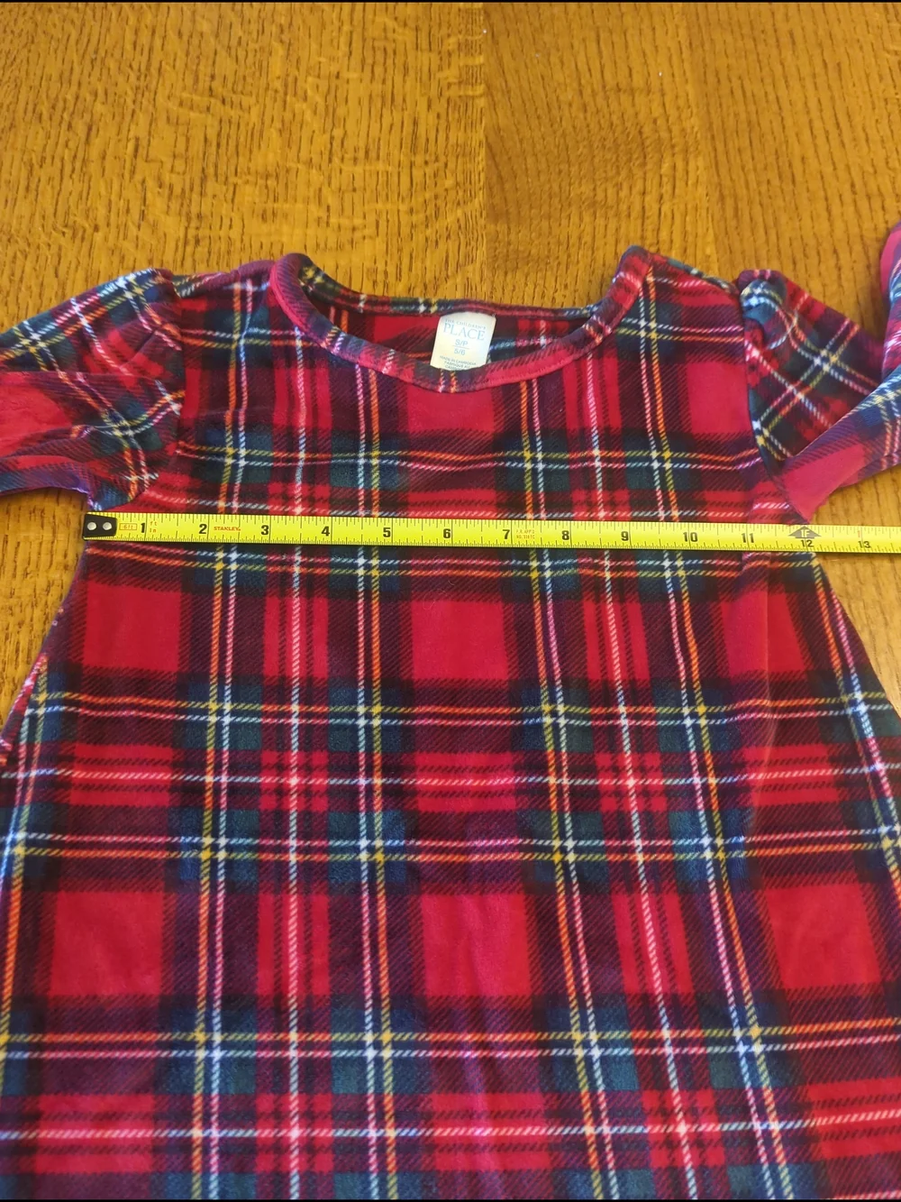 Children’s Place Night Gown Soft, Red Tartan Plaid│Ruffled Soft & Cozy │Size 5/6